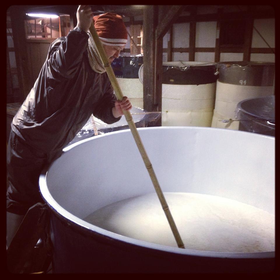 Traditional handmade sake process