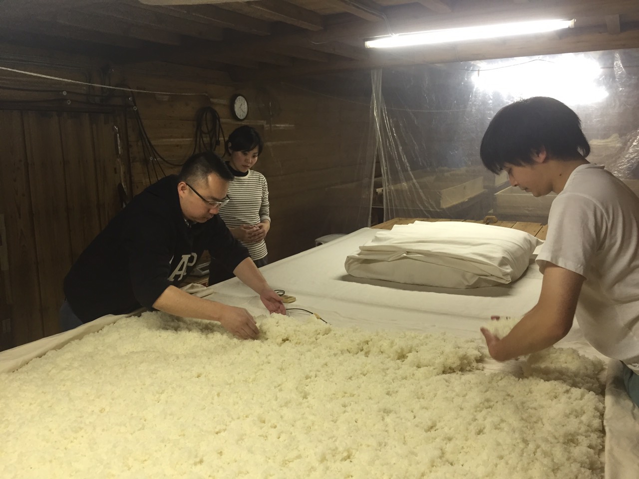 Traditional handmade sake process